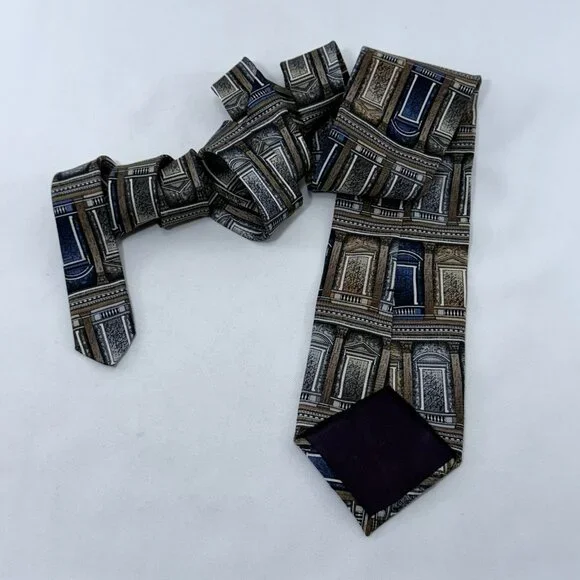 Structure Tie Silk Necktie Window Door Geo Architecture Architect Building Retro